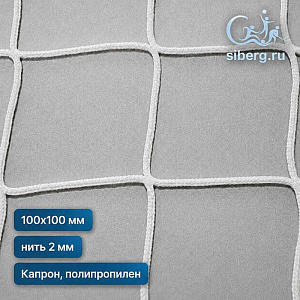 Страховочная сетка квадратная ячейка 100х100 мм нить 2 мм (капрон, полипропилен)